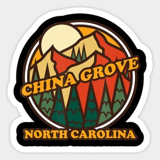 Vintage China Grove, North Carolina Mountain Hiking Souvenir Sticker